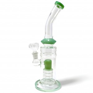 10" Simple & Clear Cut Matrix Style Perc Water Pipe Assorted Colors - [ZD310]